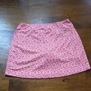 Pebble Beach Dry-Luxe Performance Coral Floral Golf Skort Skirt Size Small